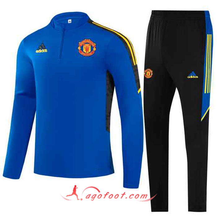 Ensemble Survetement de Foot Manchester United Enfant Bleu 2021/2022