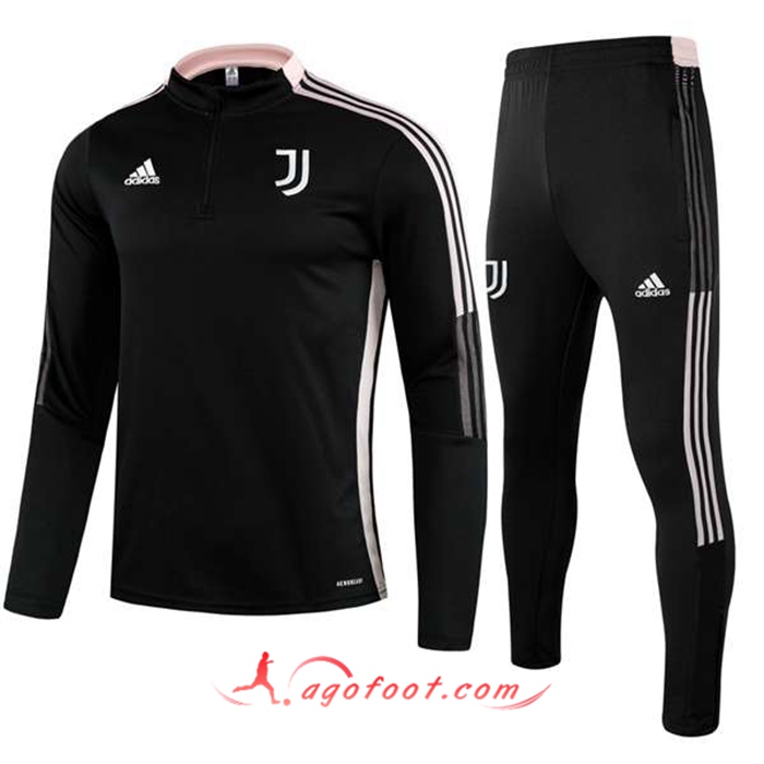 Ensemble Survetement de Foot Juventus Enfant Noir/Rose 2021/2022