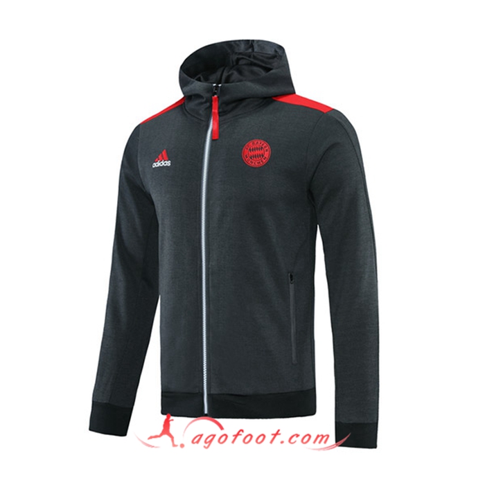 Veste A Capuche Bayern Munich Gris/Rouge 2021/2022