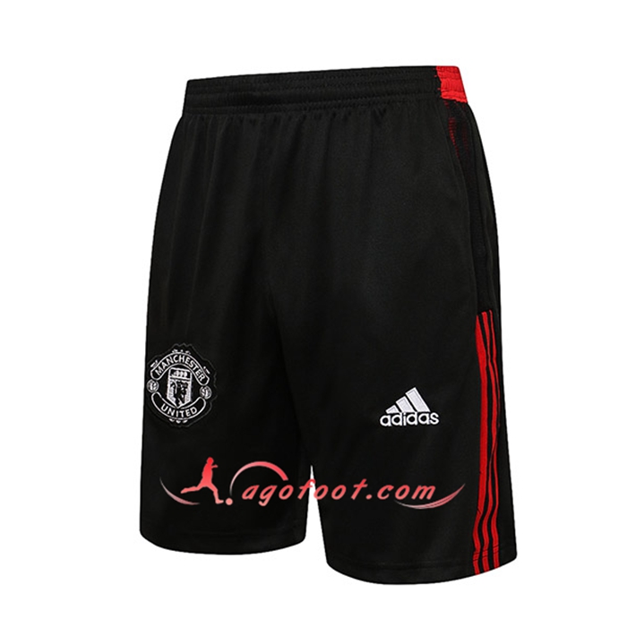 Short De Foot Manchester United Noir/Rouge 2021/2022