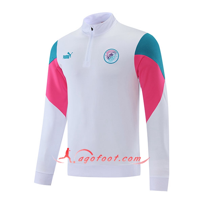 Sweatshirt Training Manchester City Rose/Blanc/Bleu 2021/2022