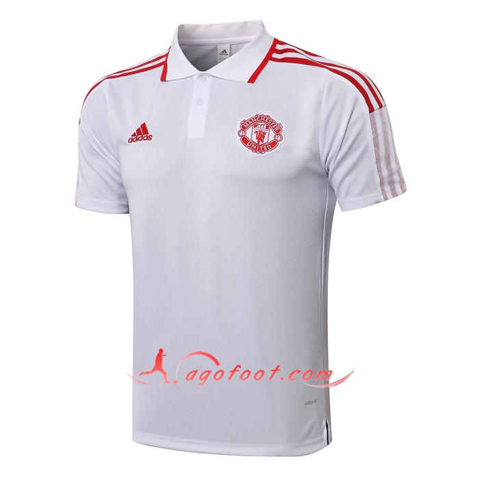 Polo Foot Manchester United Rouge/Blanc 2021/2022 -01