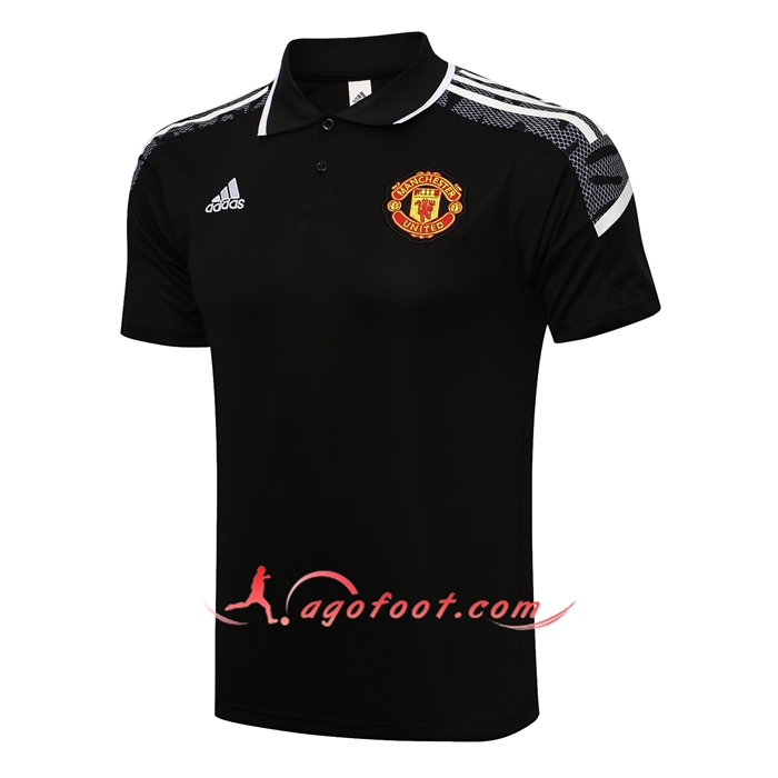 Polo Foot Manchester United Noir/Blanc 2021/2022