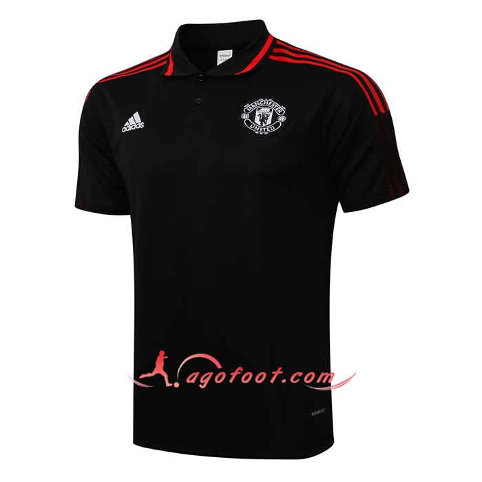 Polo Foot Manchester United Rouge/Noir 2021/2022