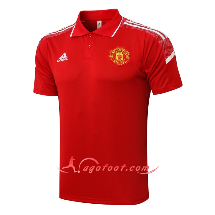 Polo Foot Manchester United Blanc/Rouge 2021/2022 -01