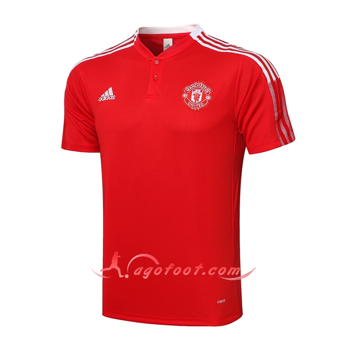 Polo Foot Manchester United Blanc/Rouge 2021/2022