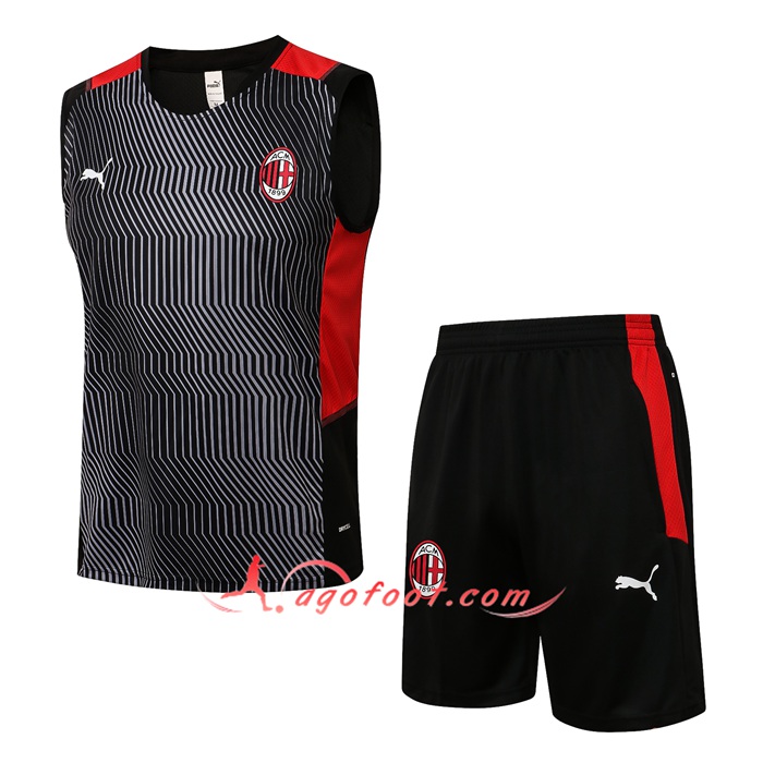 Ensemble Training Debardeur Milan AC + Short Rouge/Blanc 2021/2022