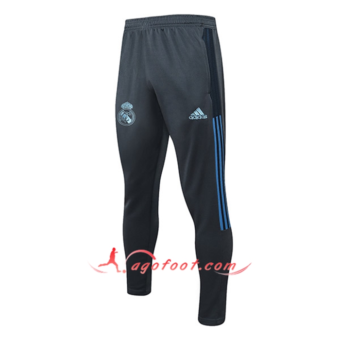 Training Pantalon Foot Real Madrid Gris Fonce/Bleu 2021/2022