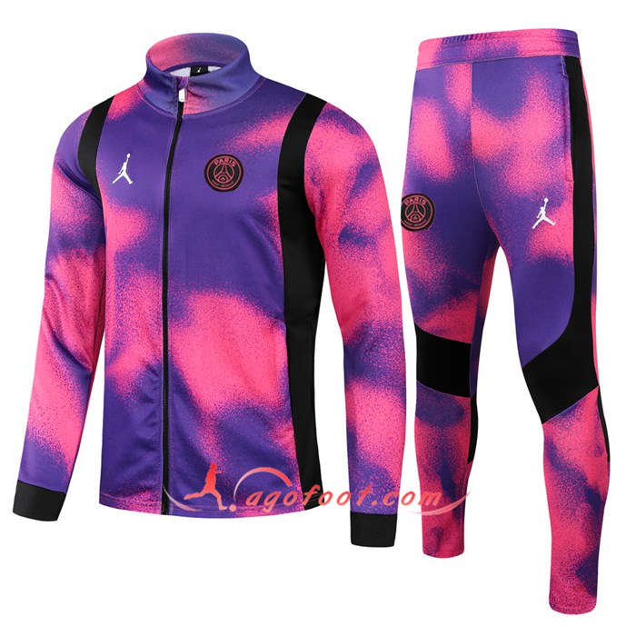 Ensemble Survetement de Foot - Veste Jordan PSG Gris/Orange 2021/2022