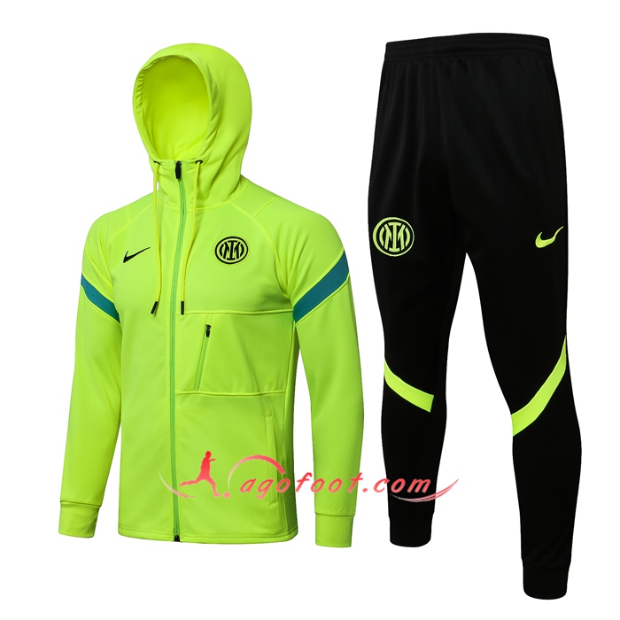 Ensemble Veste A Capuche Survetement - Veste Inter Milan Vert 2021/2022