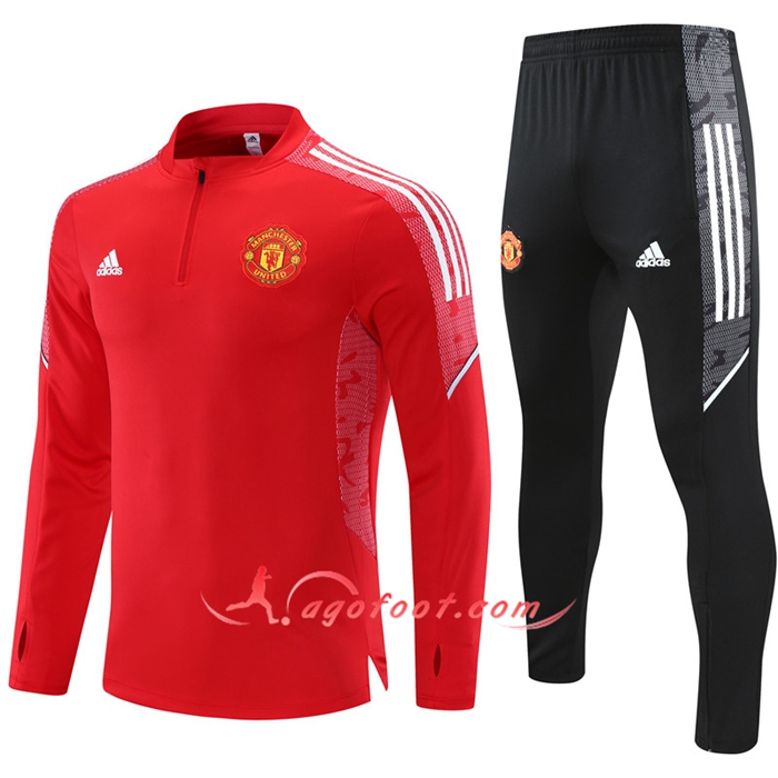 Ensemble Survetement de Foot Manchester United Enfant Rouge/Blanc 2021/2022