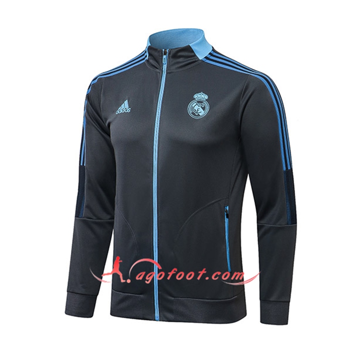 Veste Foot Real Madrid Gris Fonce/Bleu 2021/2022