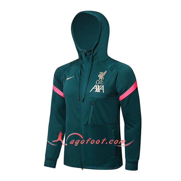 Veste A Capuche FC Liverpool Vert 2021/2022