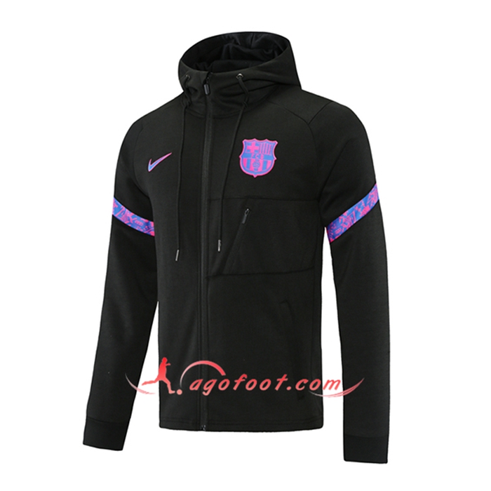 Veste A Capuche FC Barcelone Noir/Pourpre 2021/2022