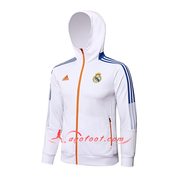 Veste A Capuche Real Madrid Blanc/Bleu 2021/2022