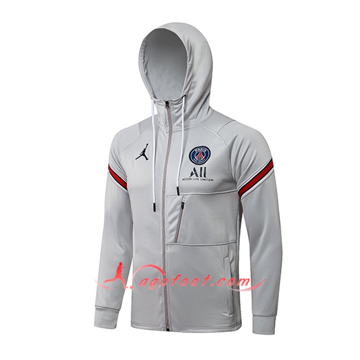 Veste A Capuche Jordon PSG Gris 2021/2022