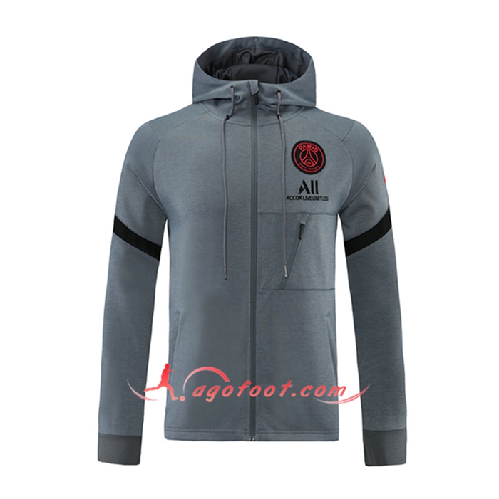 Veste A Capuche Jordon PSG Gris Fonce 2021/2022
