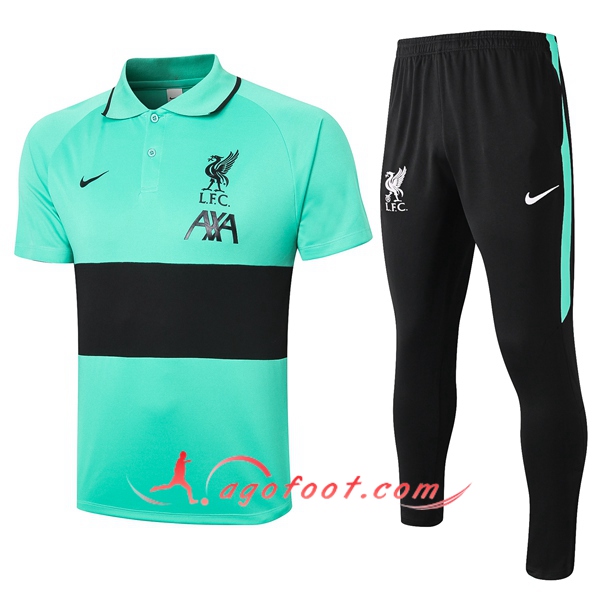 Ensemble Polo FC Liverpool + Pantalon Vert/Noir 20/21