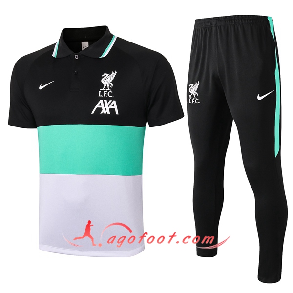 Ensemble Polo FC Liverpool + Pantalon Vert/Noir/Blanc 20/21
