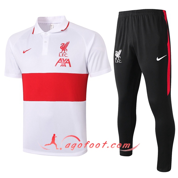 Ensemble Polo FC Liverpool + Pantalon Rouge/Blanc 20/21
