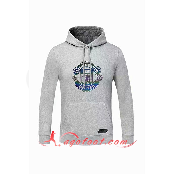Nouveau Training Sweatshirt Capuche Manchester United Gris 20/21