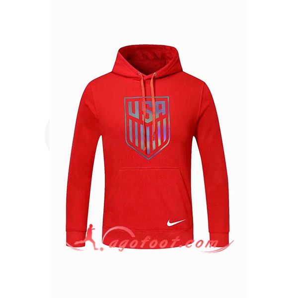 Nouveau Training Sweatshirt Capuche Etats-Unis Rouge 20/21
