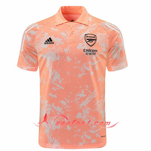 Polo Foot Arsenal Rose/Blanc 20/21