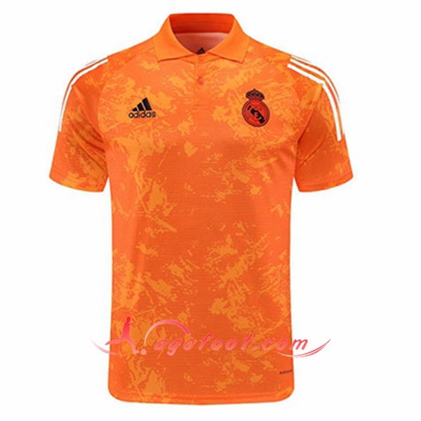 Polo Foot Real Madrid Orange/Blanc 20/21