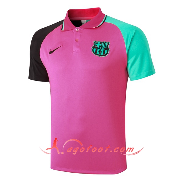 Polo Foot FC Barcelone Rose/Noir 20/21