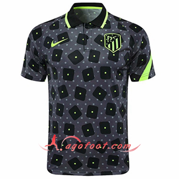 Polo Foot Atletico Madrid Noir/Volt 20/21