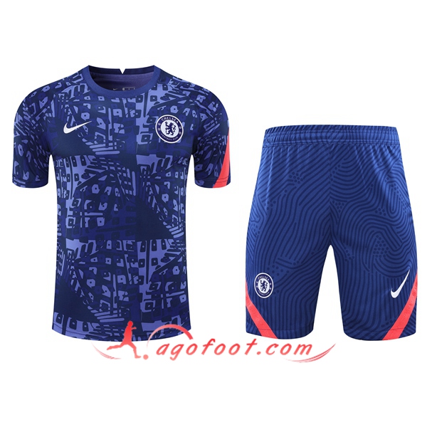 Ensemble Training T-Shirts FC Chelsea + Shorts Bleu 20/21
