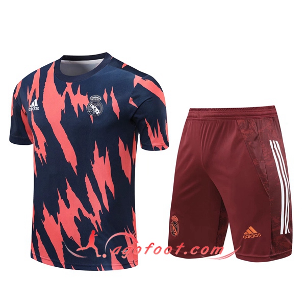 Ensemble Training T-Shirts Real Madrid + Shorts Marron/Bleu 20/21