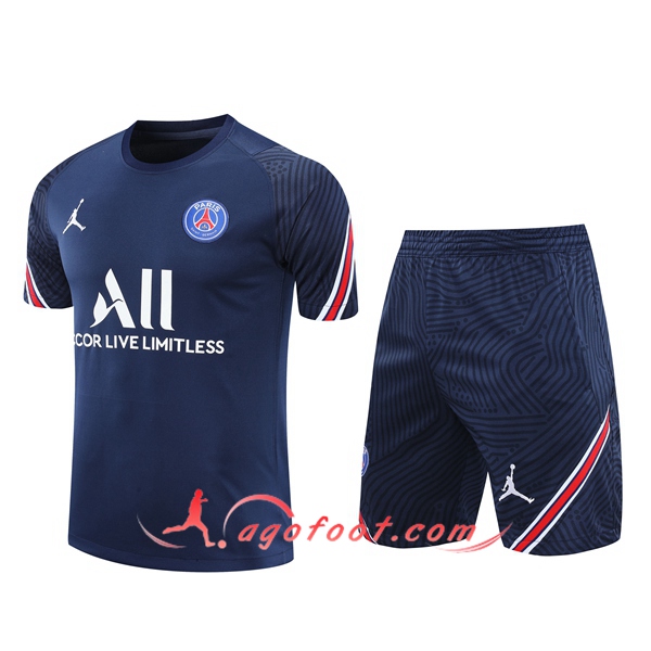Ensemble Training T-Shirts PSG Jordan + Shorts Bleu Marin 20/21
