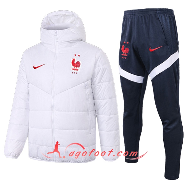 Doudoune De Foot France + Pantalon Blanc 20/21
