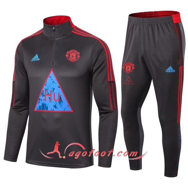 Ensemble Survetement Foot Manchester United Joint Edition Gris Fonce 20/21