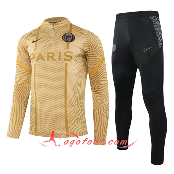 Nouveau Survetement Foot PSG Enfant Jaune 20/21