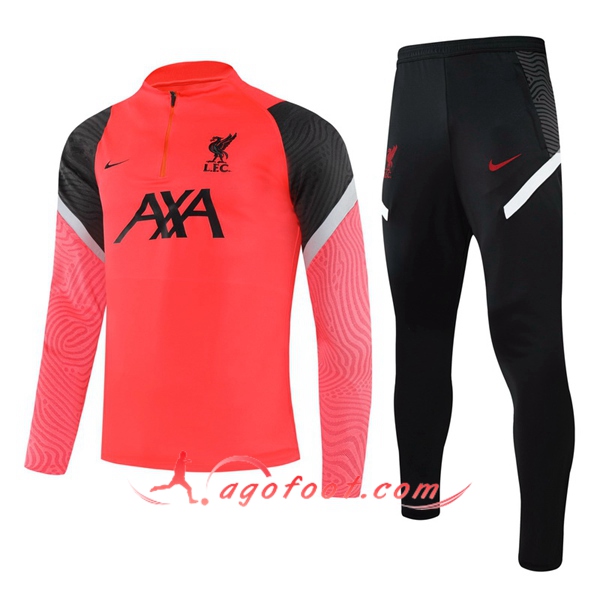Nouveau Survetement Foot FC Liverpool Enfant Rouge 20/21