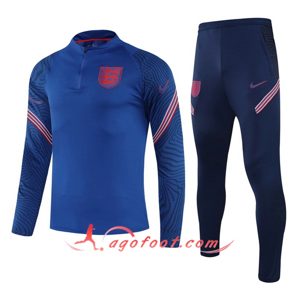 Nouveau Survetement Foot Angleterre Enfant Bleu 20/21