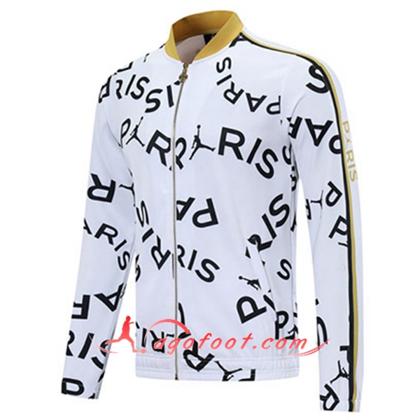 Nouveau Veste Foot PSG Jordan Blanc 20/21