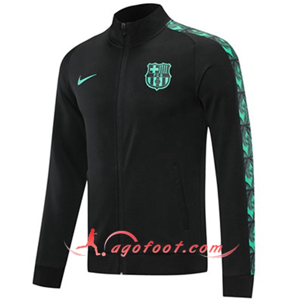 Nouveau Veste Foot FC Barcelone Noir/Vert 20/21