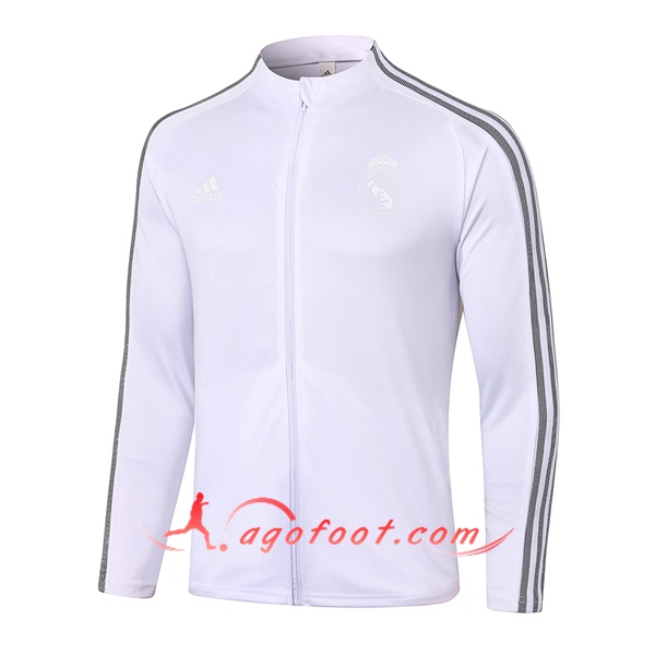 Nouveau Veste Foot Real Madrid Blanc 20/21
