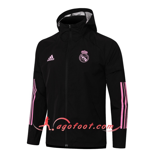 Nouveau Coupe-Vent Real Madrid Noir/Rose 20/21