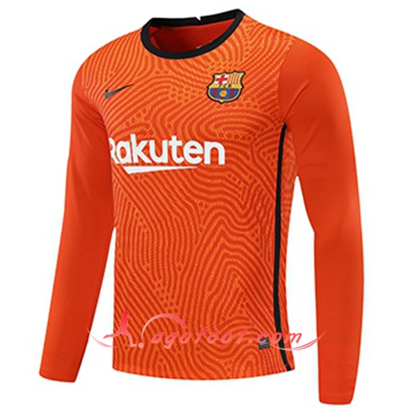 Maillot FC Barcelone Gardien De But Orange Manche longue 20/21