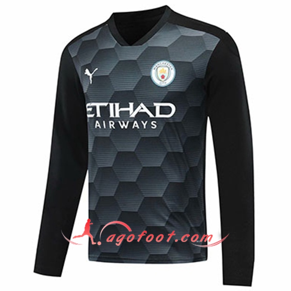 Maillot Manchester City Gardien De But Noir Manche longue 20/21