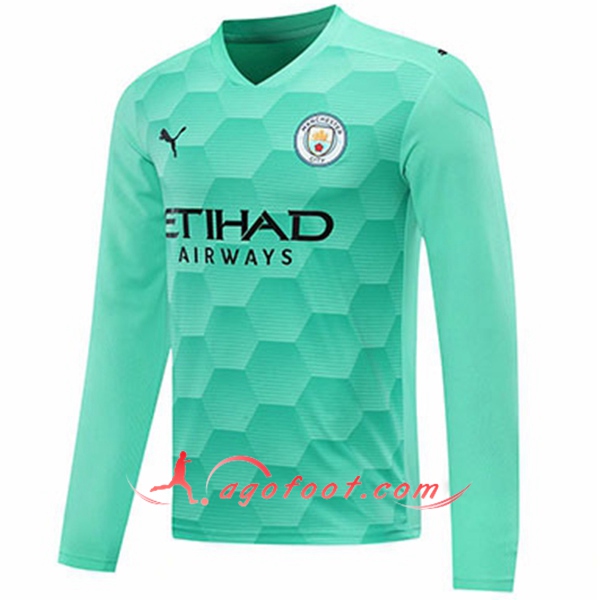 Maillot Manchester City Gardien De But Vert Clair Manche longue 20/21