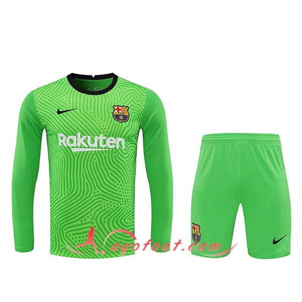Maillot FC Barcelone Gardien De But Vert Manche longue 20/21