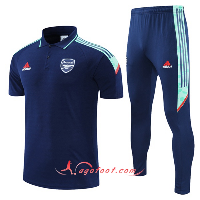 Ensemble Polo FC Arsenal + Pantalon Blanc/Rouge 2021/2022