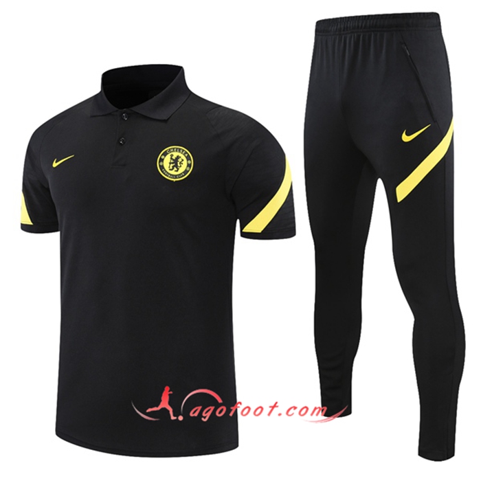 Ensemble Polo FC Chelsea + Pantalon Blanc/Rouge 2021/2022