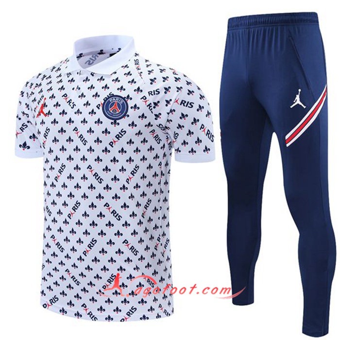 Ensemble Polo Jordan PSG + Pantalon Blanc/Noir 2021/2022