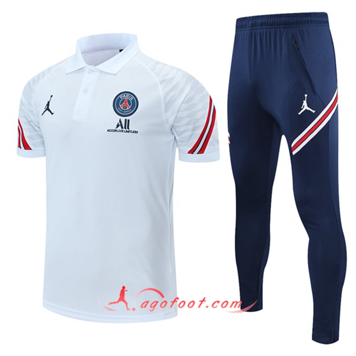 Ensemble Polo Jordan PSG + Pantalon Rouge/Blanc 2021/2022